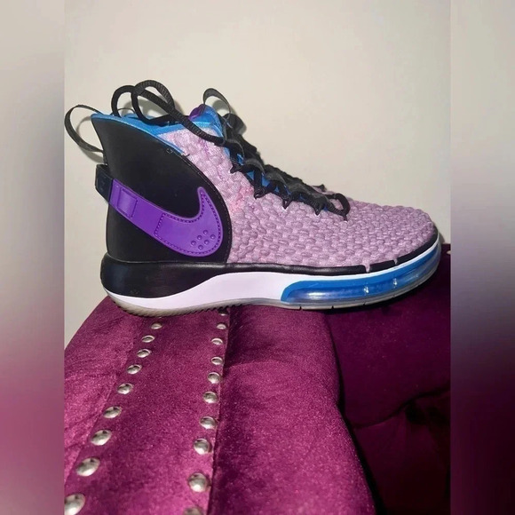 Men's Nike AlphaDunk Huarache Fab Five Purple Blue Basketball Shoes EUC Size 9 - Picture 3 of 9